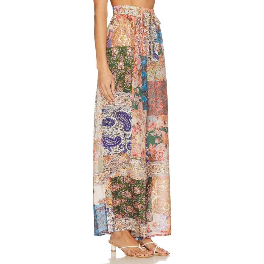 Zimmermann Devi Patchwork Printed Wide-Leg Silk P… - image 3